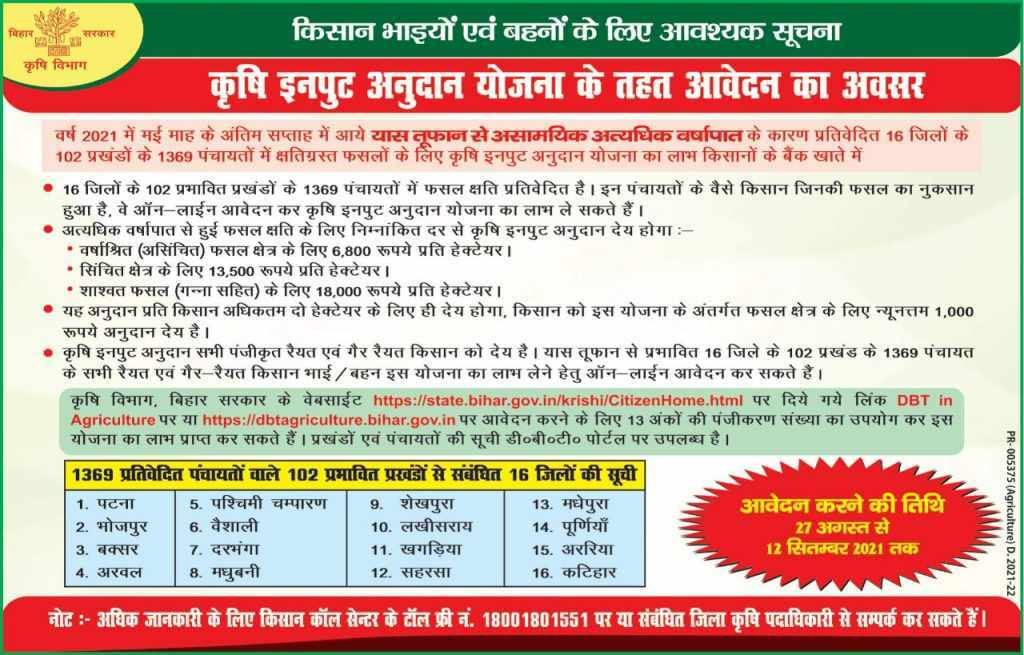 krishi input anudan 2021 online apply