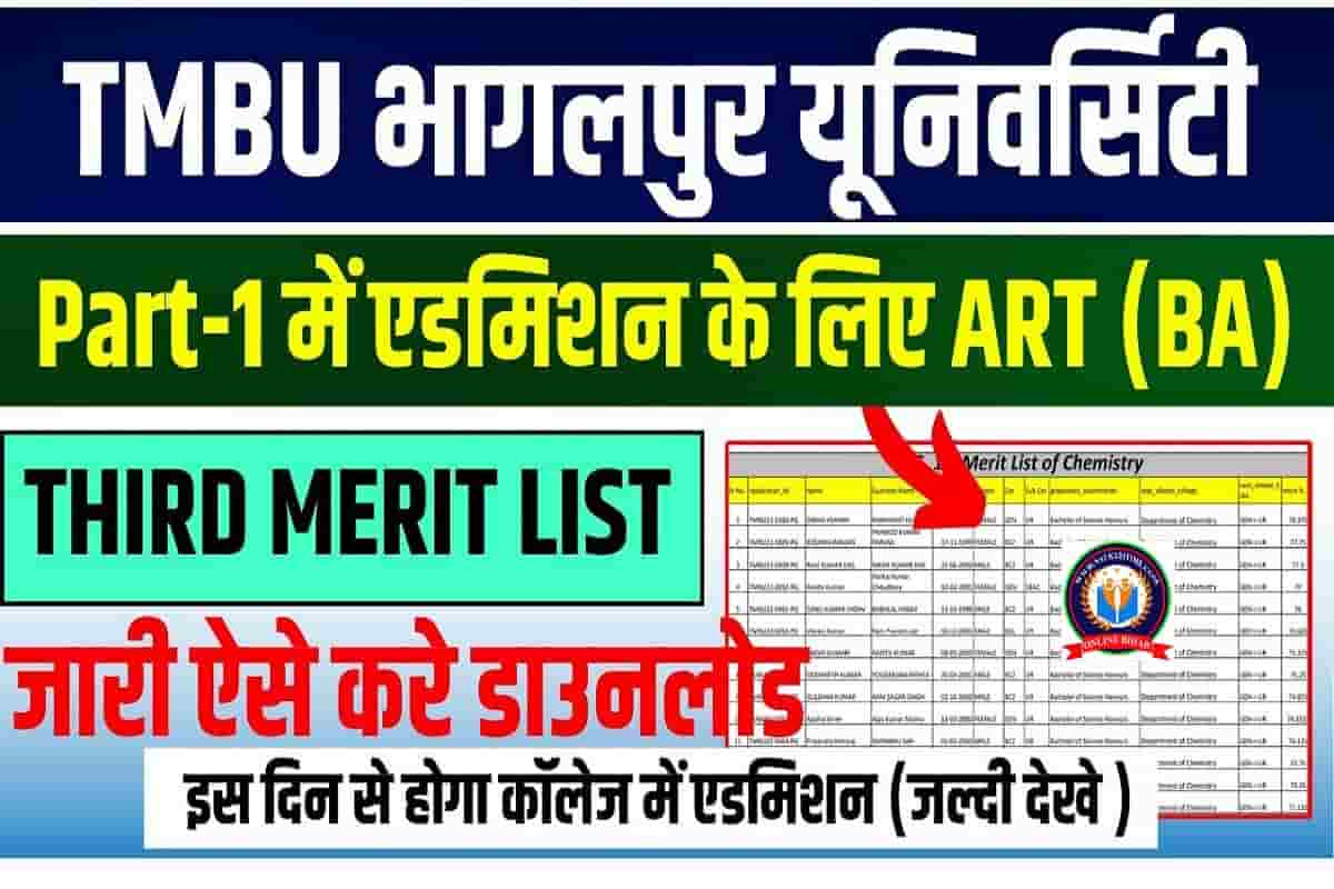 TMBU UG 3rd Merit List 2022 Download