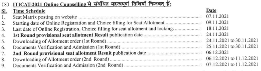 Bihar ITI 2021 Online Counseling Start