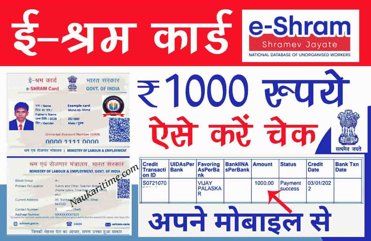 How To Check E Shram Card Installment