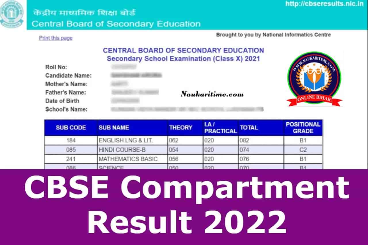 CBSE Compartment Result 2022