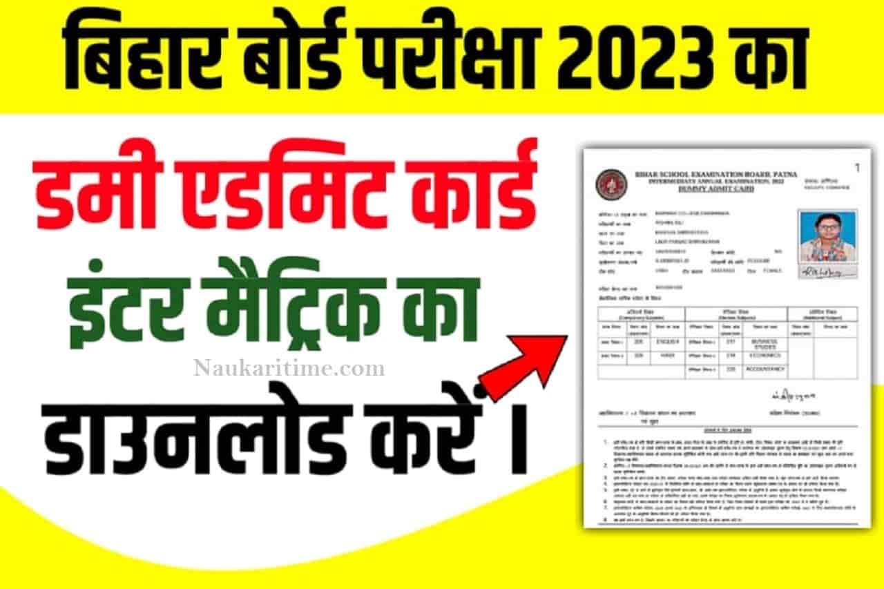 Bseb matric inter dummy admit card 2022