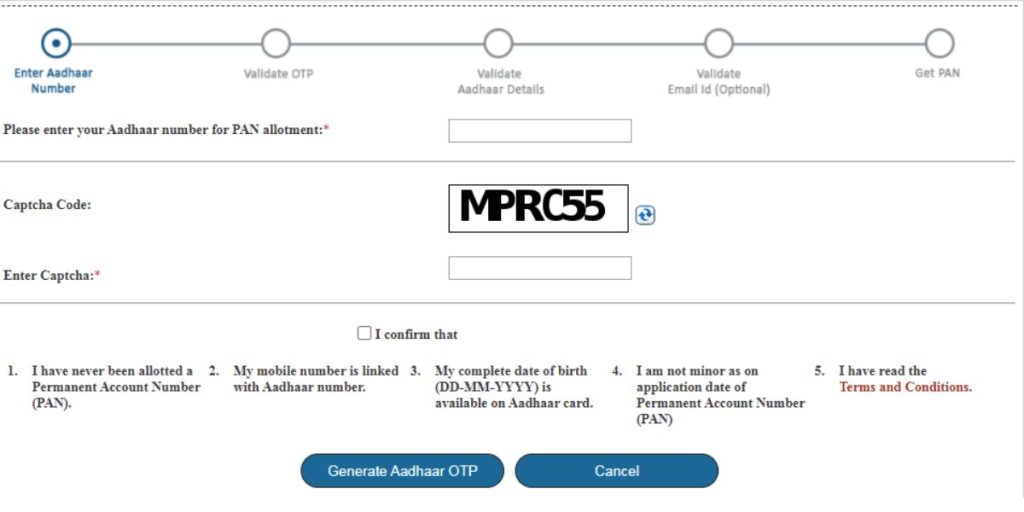 Instant E Pan Card Free