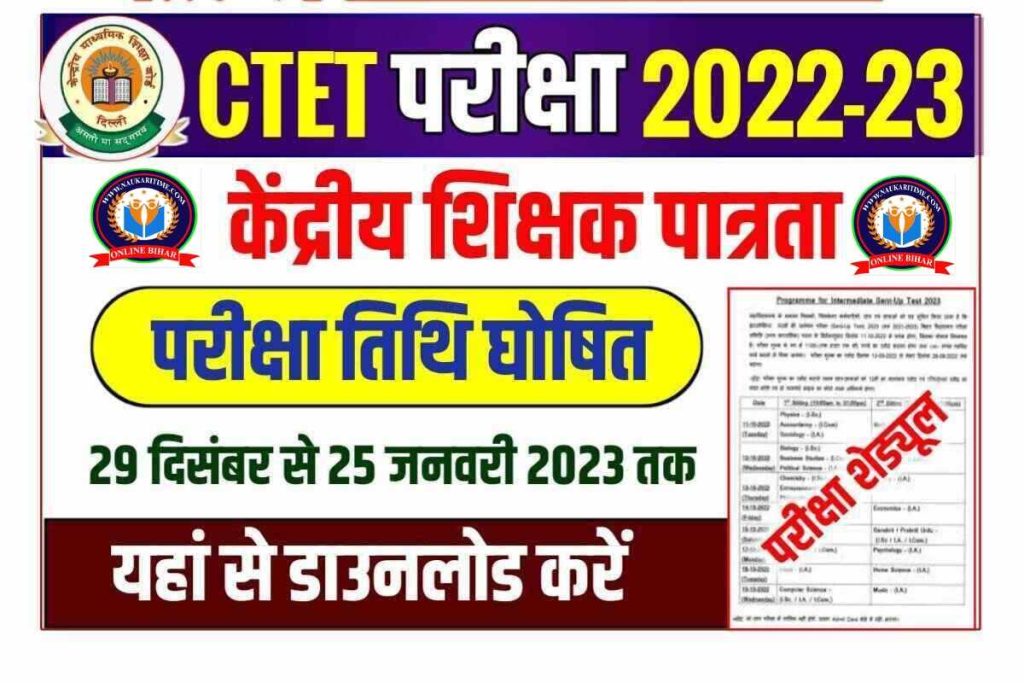 CTET Exam Date 2022