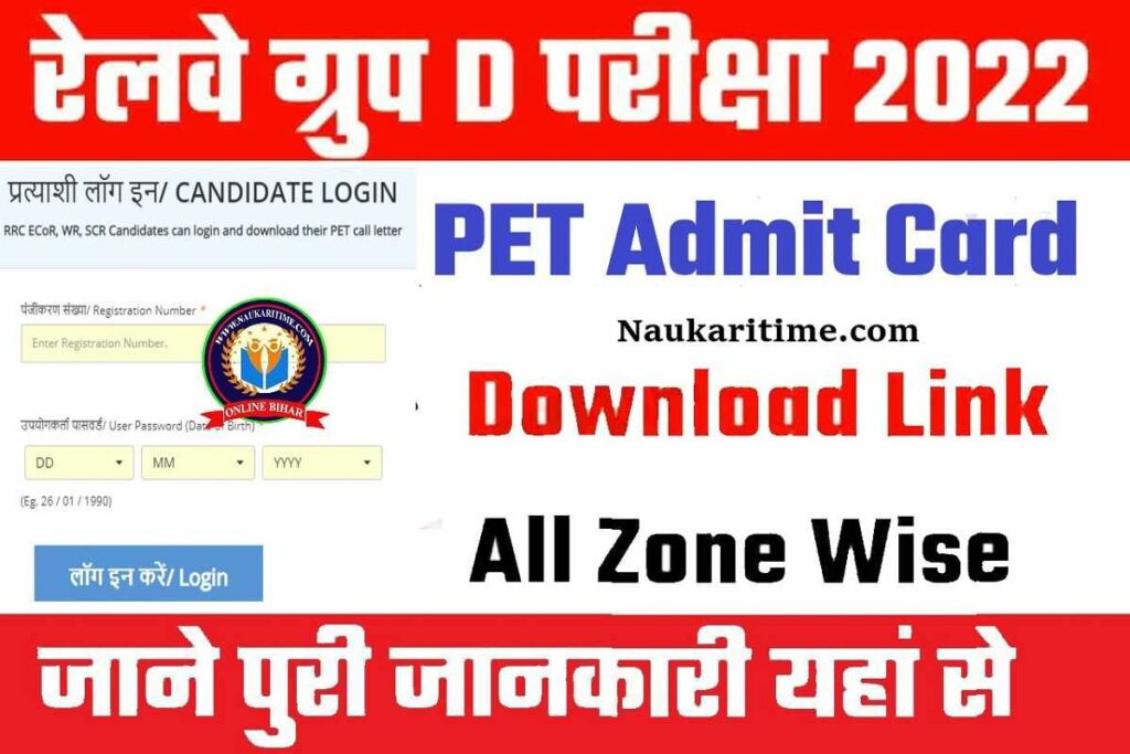 Railway Group D PET Admit Card