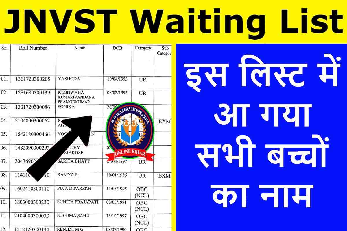 JNVST Waiting List 2023