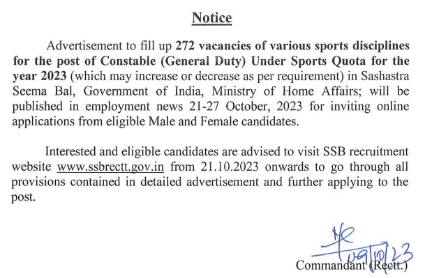 SSB Constable GD Vacancy 2023