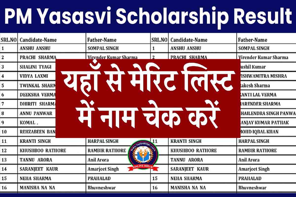 PM Yasasvi Scholarship Result 2023