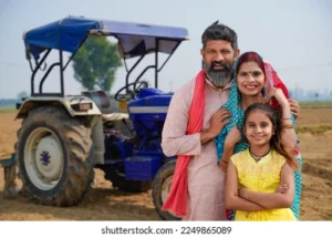 rural indian farmer family standing 260nw 2249865089 1